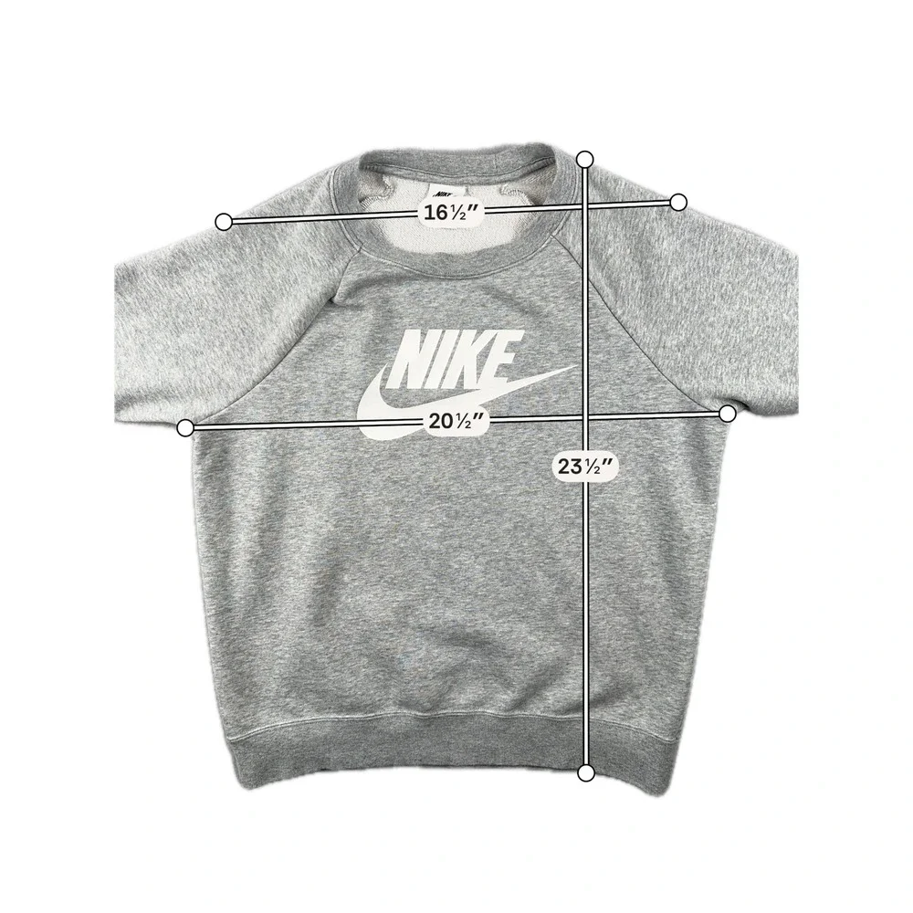 Nike Sportswear Essential Sweatshirt Women Small Gray BV4112-063 Raglan Logo